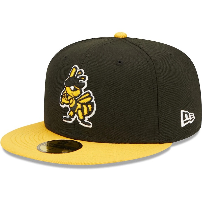 New Era Salt Lake Bees Black Alternate Logo 2 Authentic Collection 59FIFTY Fitted Hat