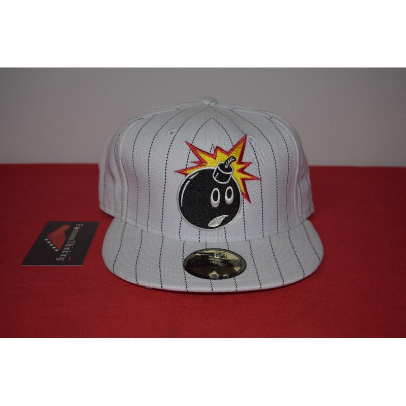 The Hundreds X New Era White Pinstriped Adam Bomb Fitted 59Fifty