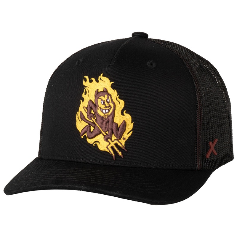 NCAA Arizona State Sun Devils CapX Flaming X8 Snapback Hat – Black