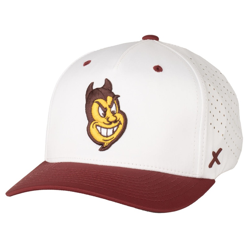 NCAA Arizona State Sun Devils CapX Two-Tone Velocity X8 Snapback Hat – White
