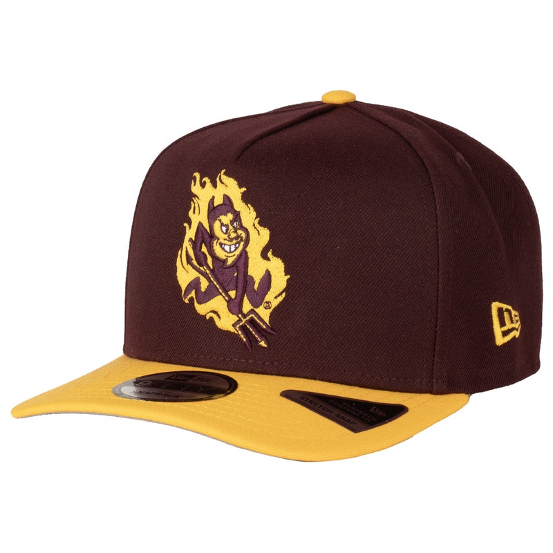 NCAA Arizona State Sun Devils New Era Sparky Flames 9FIFTY A-Frame 2-Tone Snapback – Maroon