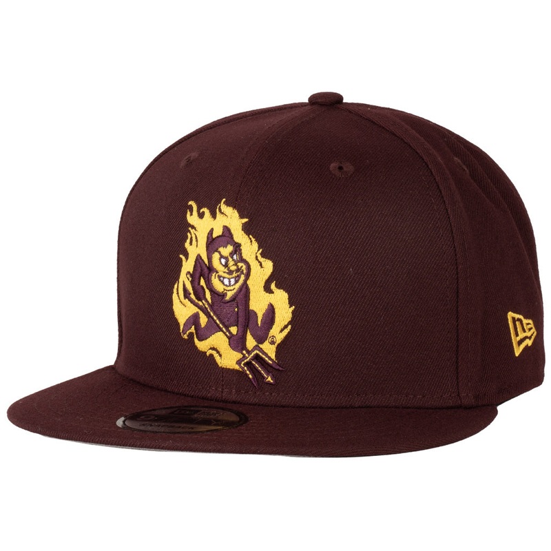 NCAA Arizona State Sun Devils New Era Sparky Flames 9FIFTY Snapback Hat – Maroon