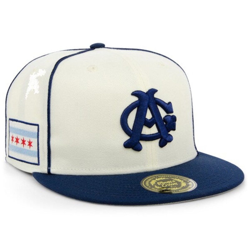 Rings & Crwns  Chicago American Giants Team Fitted Hat – Cream/Navy