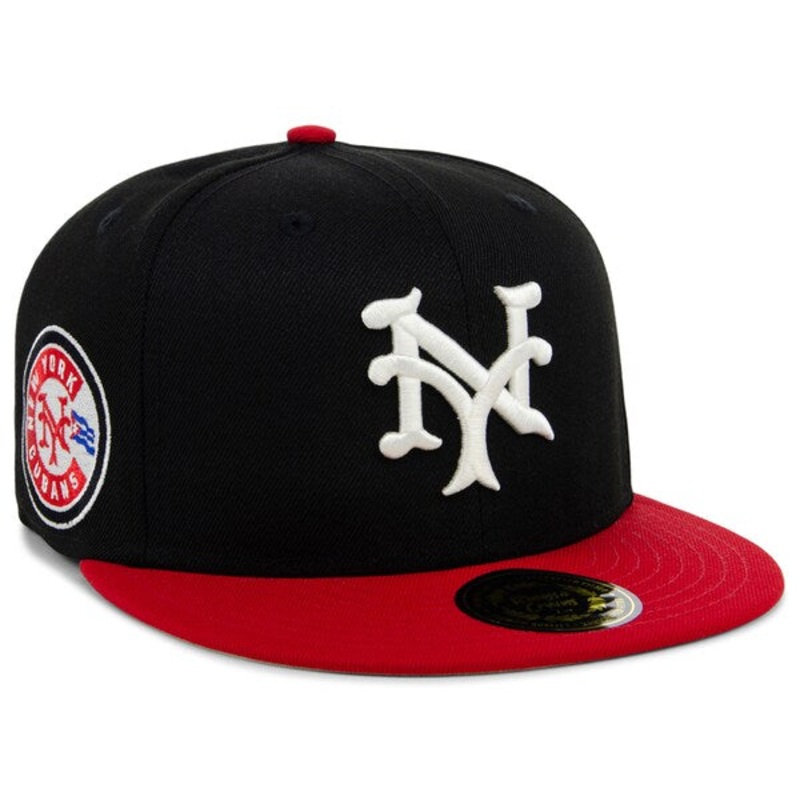 Rings & Crwns  New York Cubans Team Fitted Hat – Black/Red