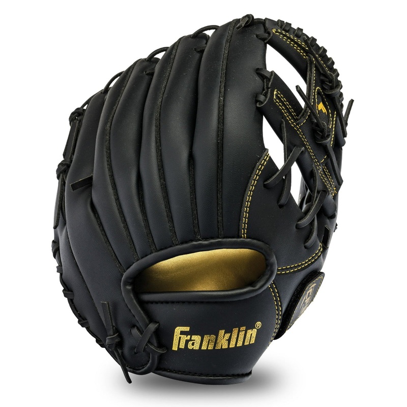 Franklin Sports Baseball and Softball Glove Field Master (11″) – Black / Gold