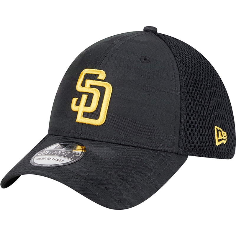 MLB San Diego Padres New Era Black Camo 39THIRTY Flex Fit Hat – Black