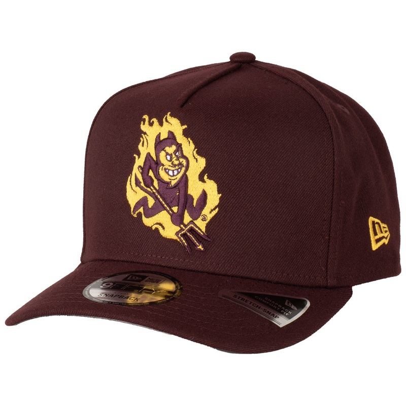 NCAA Arizona State Sun Devils New Era Sparky Flames 9FIFTY A-Frame Snapback – Maroon