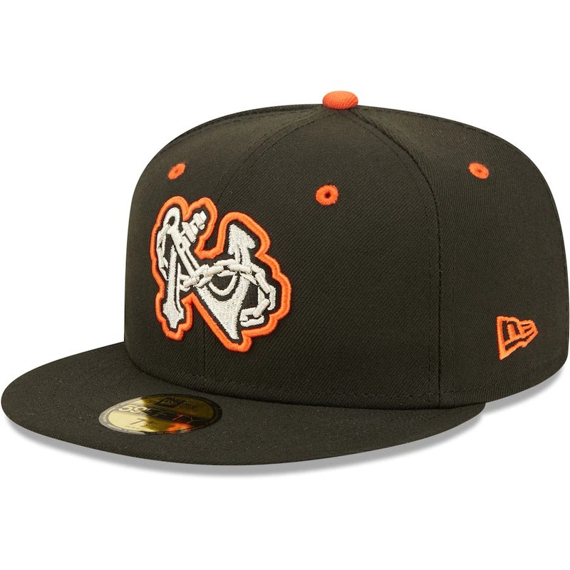 New Era Norfolk Tides Black Authentic Collection Road 59FIFTY Fitted Hat