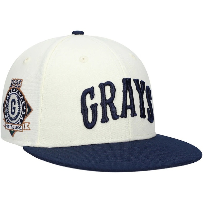 Rings & Crwns  Homestead Grays Team Fitted Hat – Cream/Navy