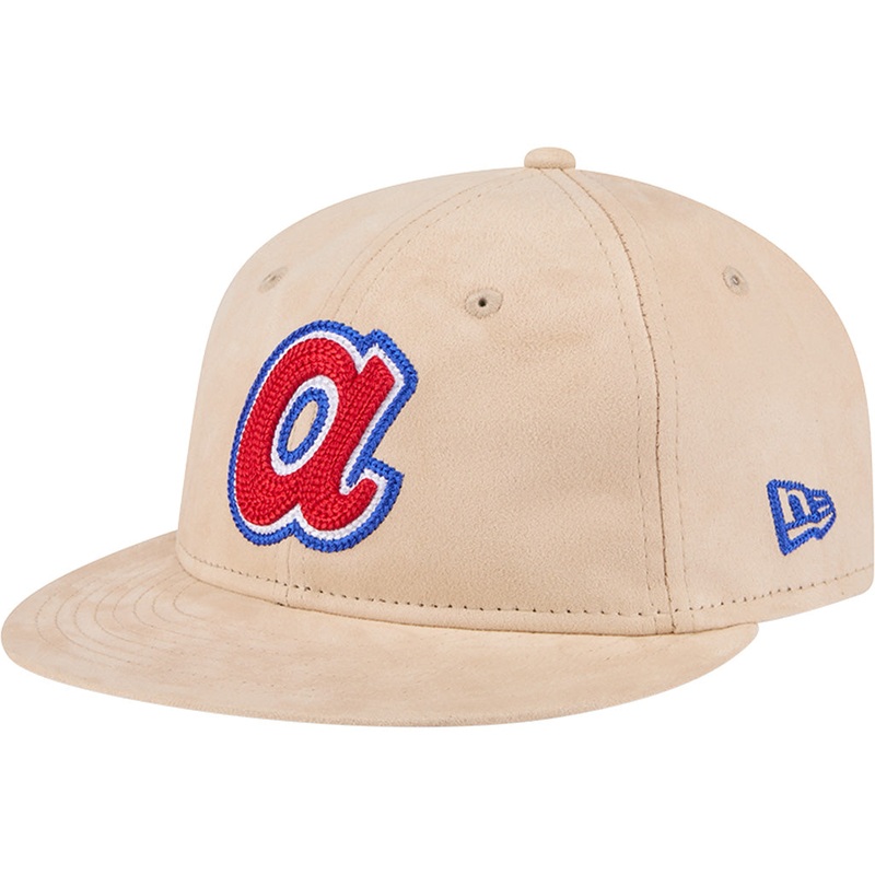 MLB Atlanta Braves New Era Suede Retro Crown 9FIFTY Snapback Hat – Tan