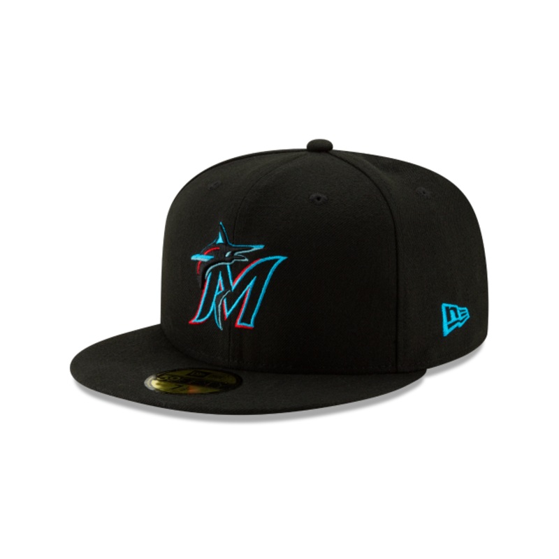 New Era 59FIFTY Miami Marlins Game Authentic Collection On Field Fitted Hat – Black