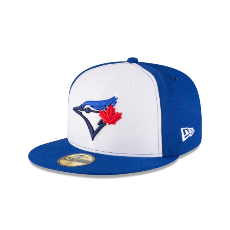 New Era 59FIFTY Toronto Blue Jays Alternate 3 Authentic Collection On-Field Fitted Hat White Royal Blue