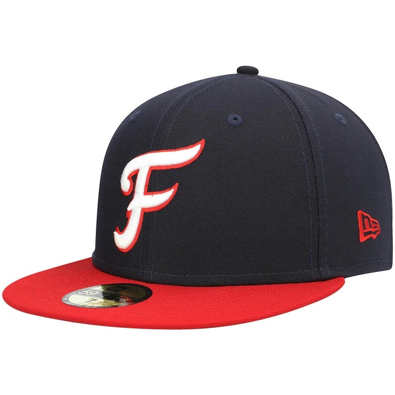 New Era Fredericksburg Nationals Navy Authentic Collection Road 59FIFTY Fitted Hat