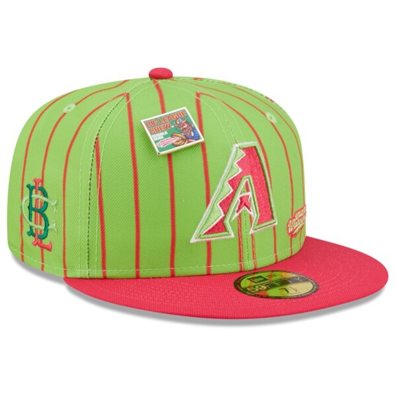 New Era MLB x Big League Chew  Arizona Diamondbacks Wild Pitch Watermelon Flavor Pack 59FIFTY Fitted Hat – Pink/Green