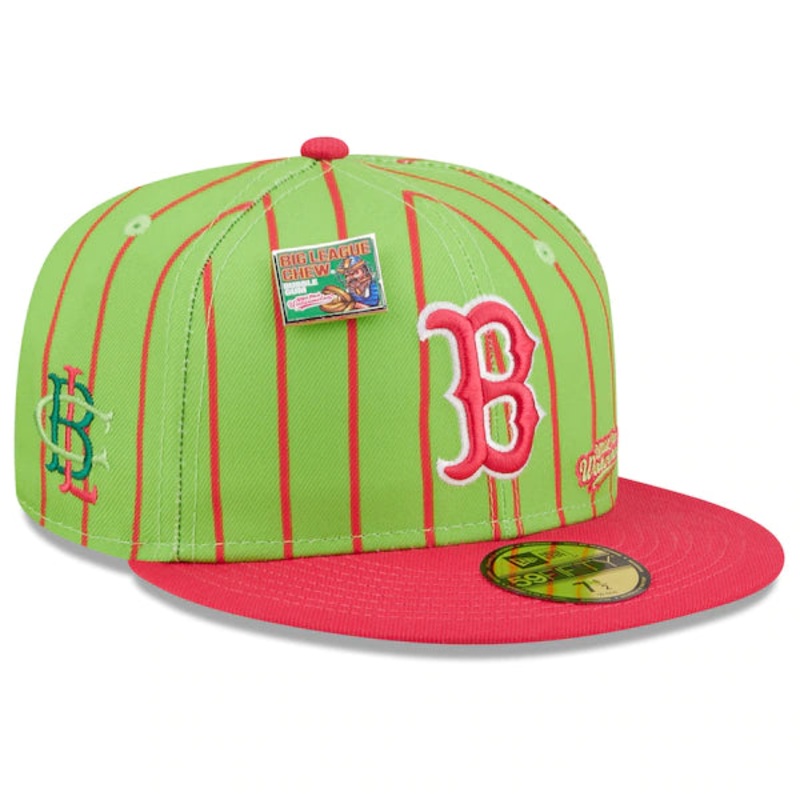 New Era MLB x Big League Chew  Boston Red Sox Wild Pitch Watermelon Flavor Pack 59FIFTY Fitted Hat – Pink/Green