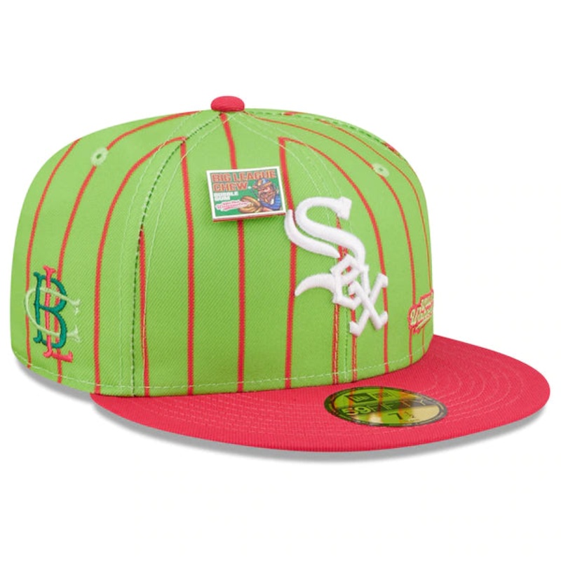 New Era MLB x Big League Chew  Chicago White Sox Wild Pitch Watermelon Flavor Pack 59FIFTY Fitted Hat – Pink/Green