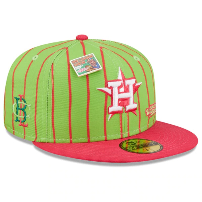New Era MLB x Big League Chew  Houston Astros Wild Pitch Watermelon Flavor Pack 59FIFTY Fitted Hat – Pink/Green