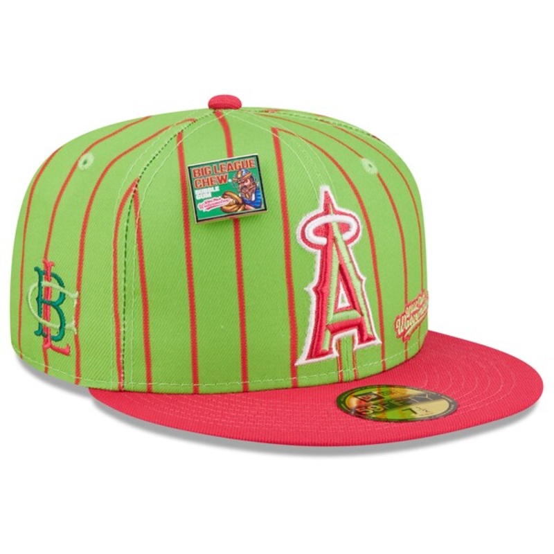 New Era MLB x Big League Chew  Los Angeles Angels Wild Pitch Watermelon Flavor Pack 59FIFTY Fitted Hat – Pink/Green