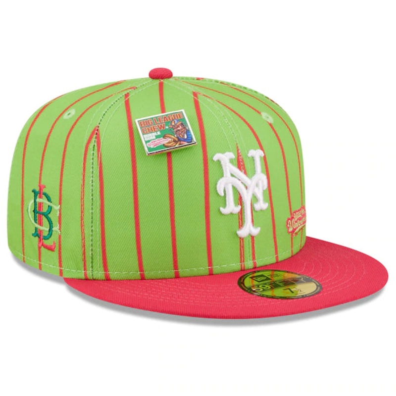 New Era MLB x Big League Chew  New York Mets Wild Pitch Watermelon Flavor Pack 59FIFTY Fitted Hat – Pink/Green