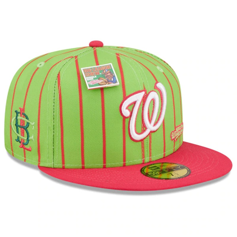 New Era MLB x Big League Chew  Washington Nationals Wild Pitch Watermelon Flavor Pack 59FIFTY Fitted Hat – Pink/Green