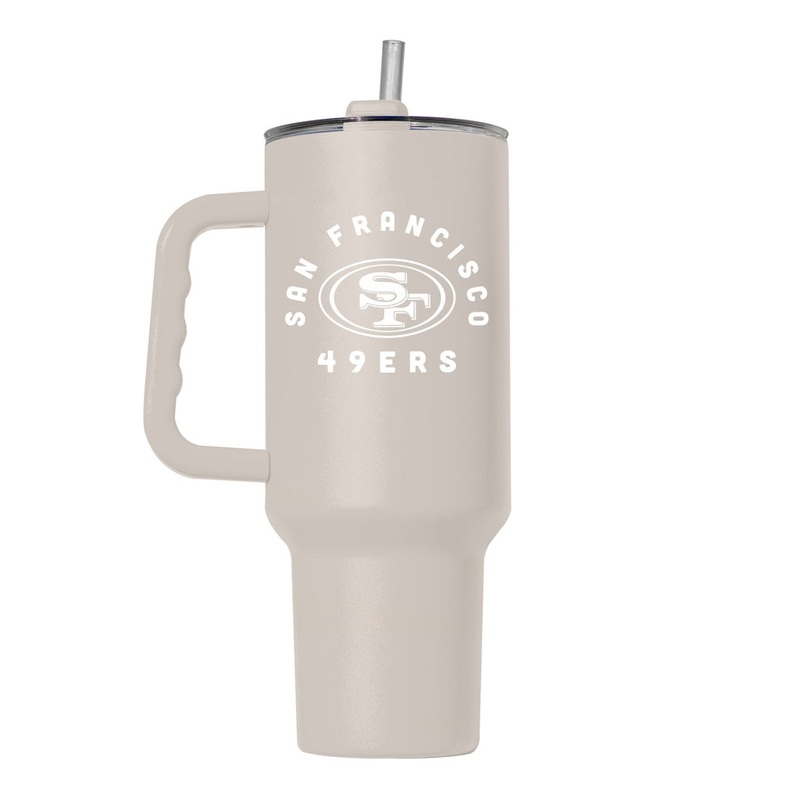 NFL San Francisco 49ers Logo Brands 40oz Sand Travel Tumbler