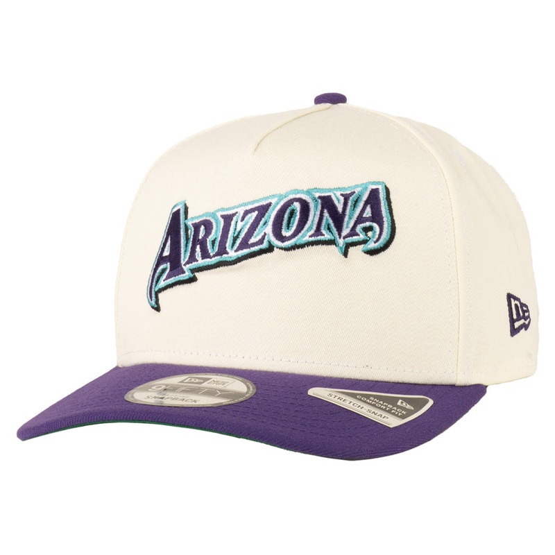 MLB Arizona Diamondbacks New Era Script Two-Tone TC Script 9FIFTY A-Frame Snapback Hat – Cream