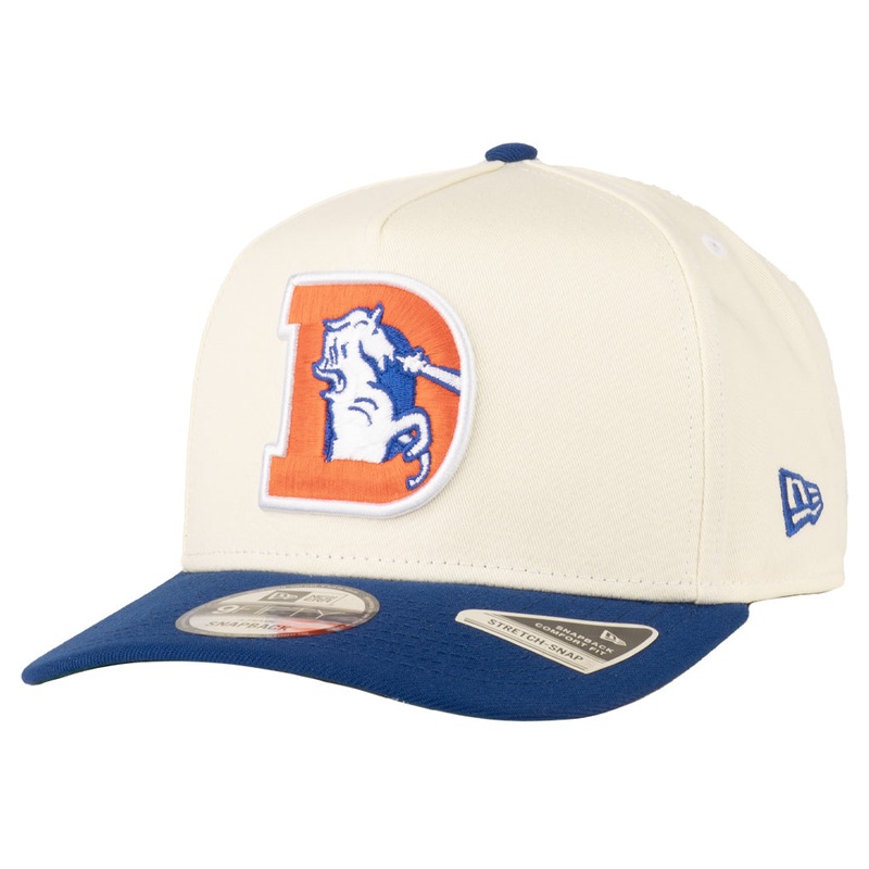 NFL Denver Broncos New Era Throwback Two-Tone TC 9FIFTY A-Frame Snapback Hat – Cream
