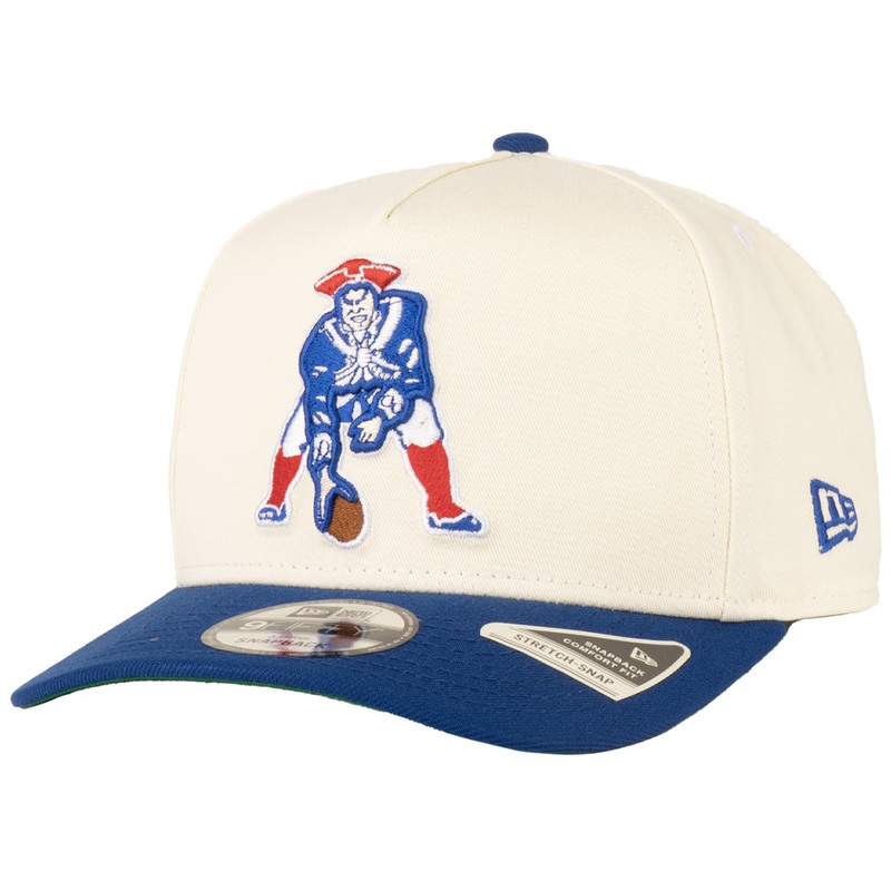 NFL New England Patriots New Era Throwback Two-Tone TC 9FIFTY A-Frame Snapback Hat – Cream