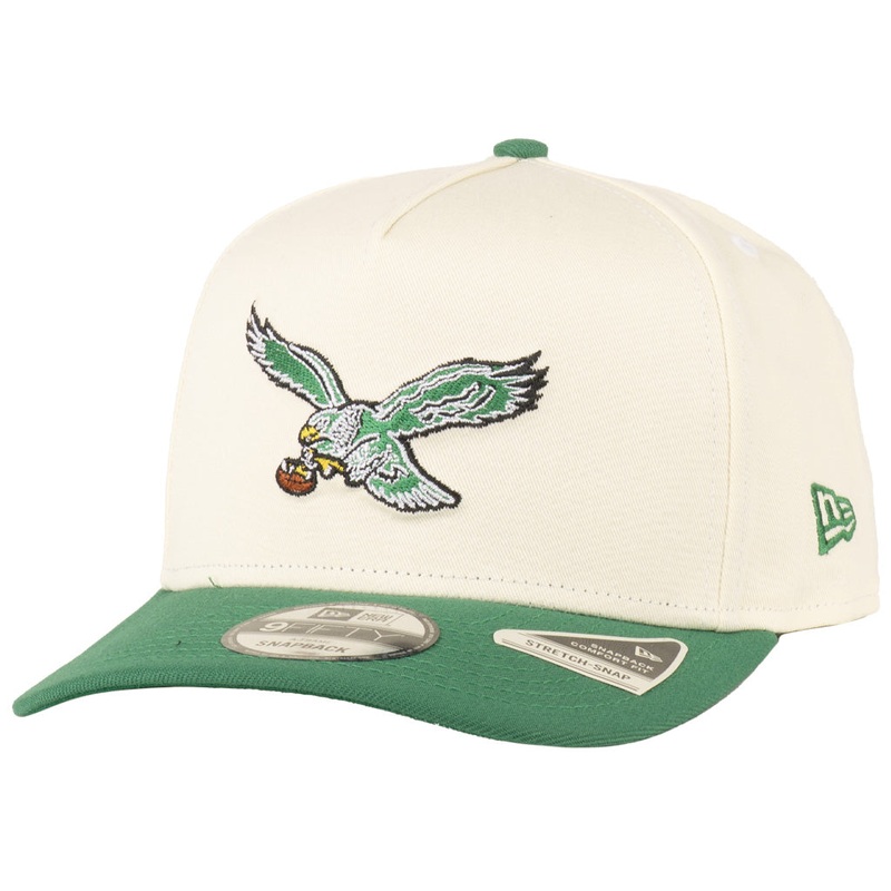 NFL Philadelphia Eagles New Era Throwback Two-Tone TC 9FIFTY A-Frame Snapback Hat – Cream