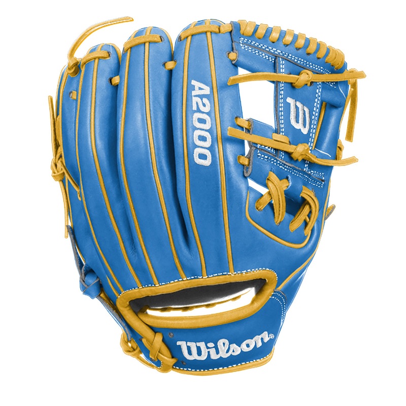 Wilson A2000 1786 11.5″ Infield Baseball Glove – Sky Blue Yellow – Right Hand Thrower