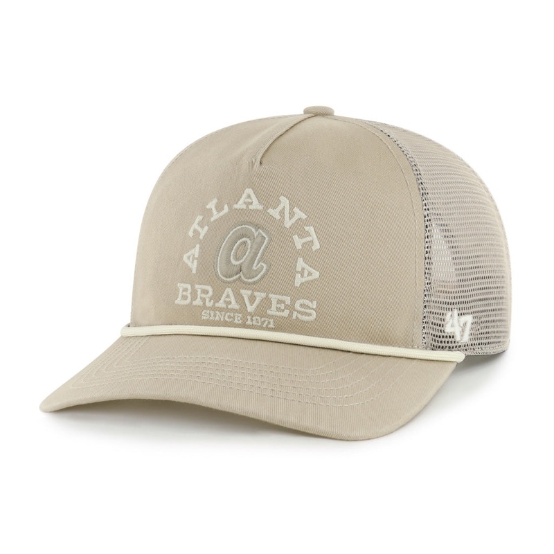MLB Atlanta Braves ’47 Ranchero Hitch Snapback Trucker Hat – Khaki