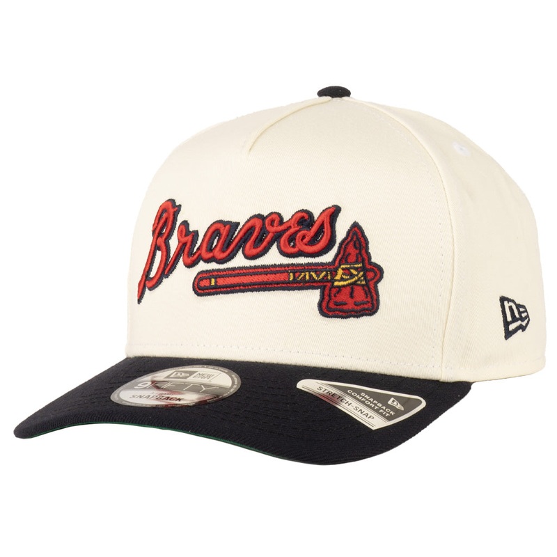 MLB Atlanta Braves New Era Primary Two-Tone TC 9FIFTY A-Frame Snapback Hat – Cream