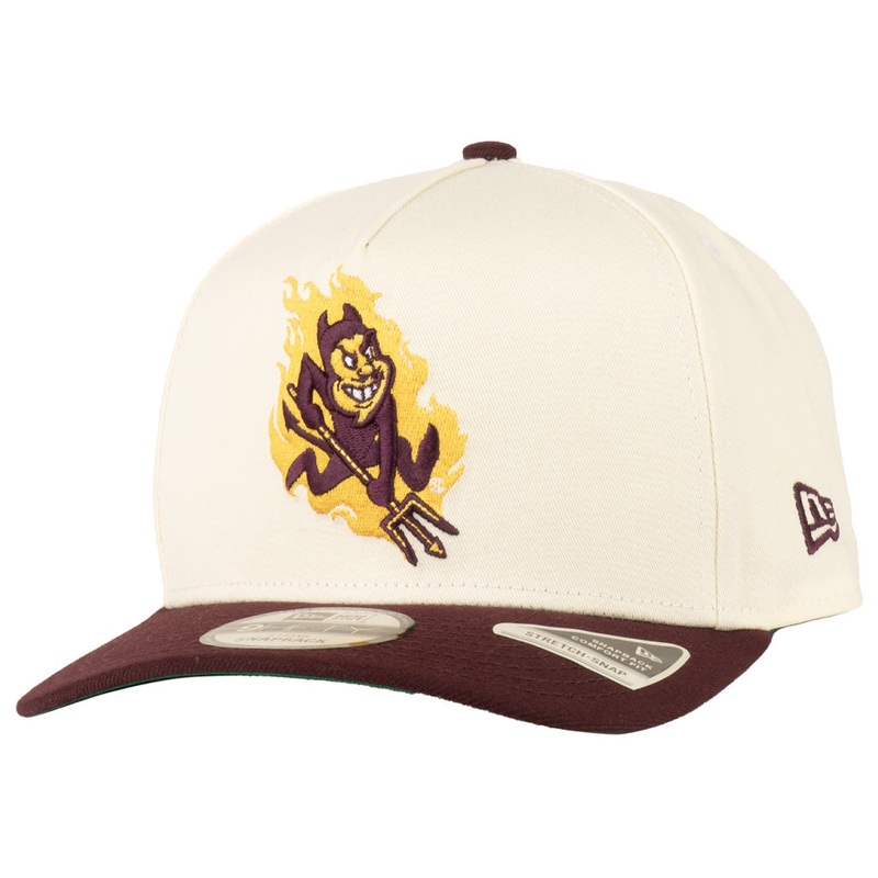 NCAA Arizona State Sun Devils New Era Sparky Two-Tone TC 9FIFTY A-Frame Snapback Hat – Cream