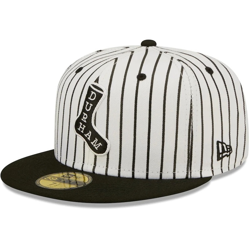 New Era Durham Bulls White Black Sox Theme Night 59FIFTY Fitted Hat