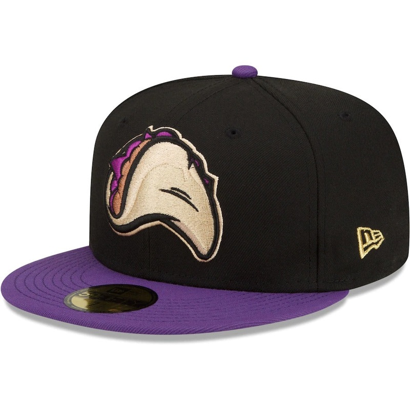 New Era Fresno Grizzlies Black/Purple Tacos Theme Night 59FIFTY Fitted Hat