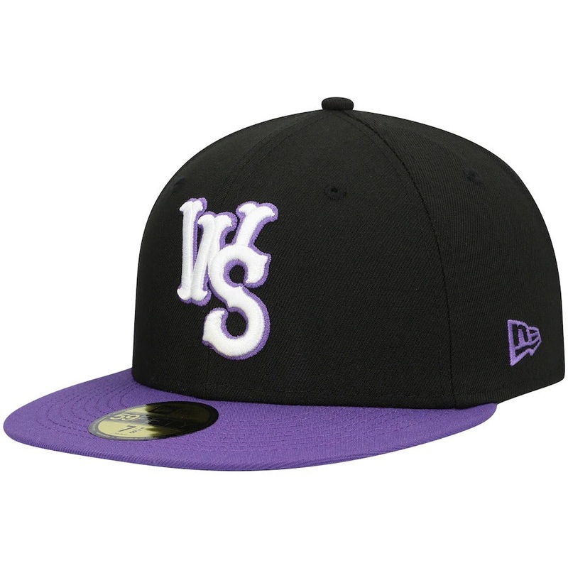 New Era Winston-Salem Dash Black Authentic Collection Road 59FIFTY Fitted Hat
