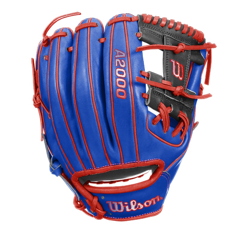 Wilson A2000 1786 11.5″ Infield Baseball Glove – Royal/Black/Red – Right Hand Thrower