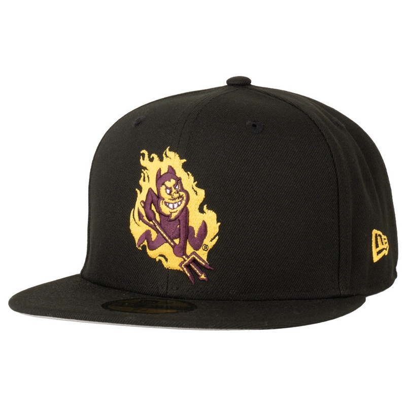 NCAA Arizona State Sun Devils New Era Sparky in Flames 59FIFTY Fitted Hat – Black