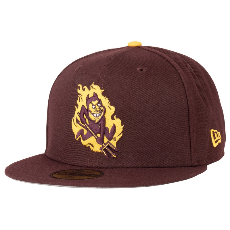NCAA Arizona State Sun Devils New Era Sparky in Flames 59FIFTY Fitted Hat – Maroon