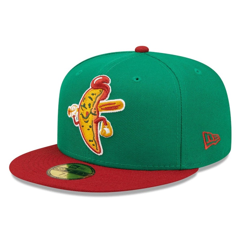 New Era Akron RubberDucks Green/Red JoJos Theme Night 59FIFTY Fitted Hat