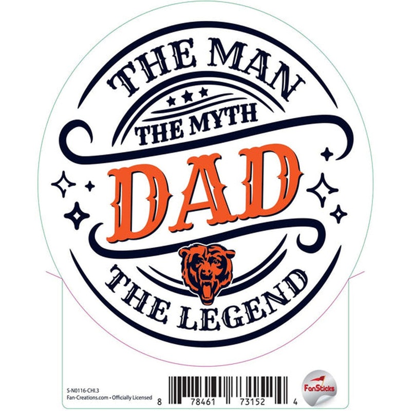 NFL Chicago Bears Fan Creations The Man The Myth Sticker