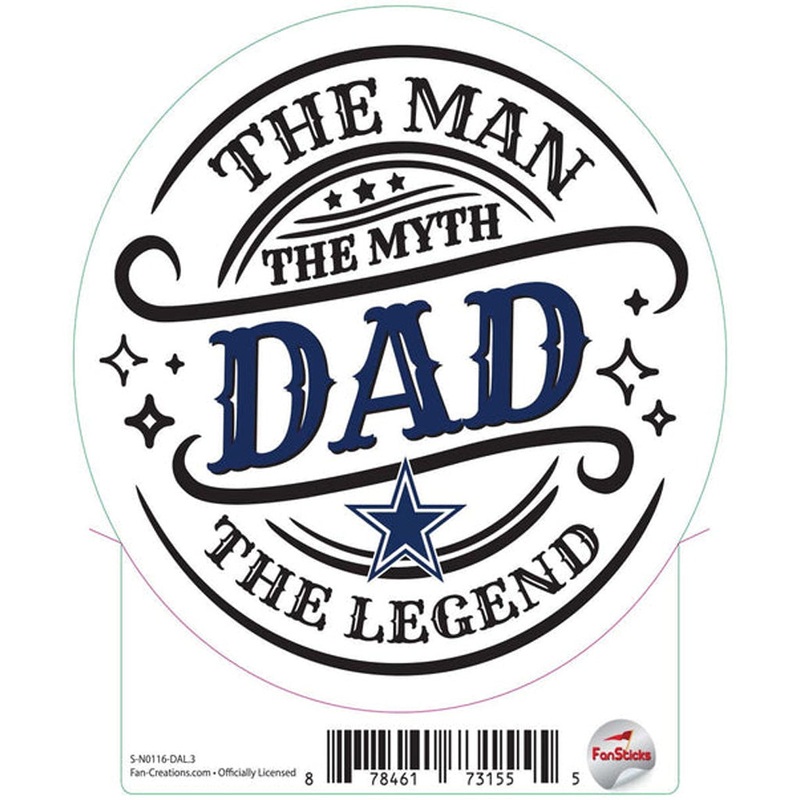 NFL Dallas Cowboys Fan Creations The Man The Myth Sticker