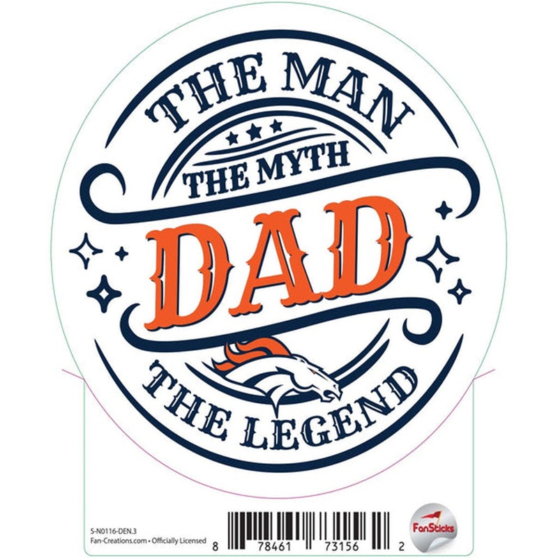 NFL Denver Broncos Fan Creations The Man The Myth Sticker