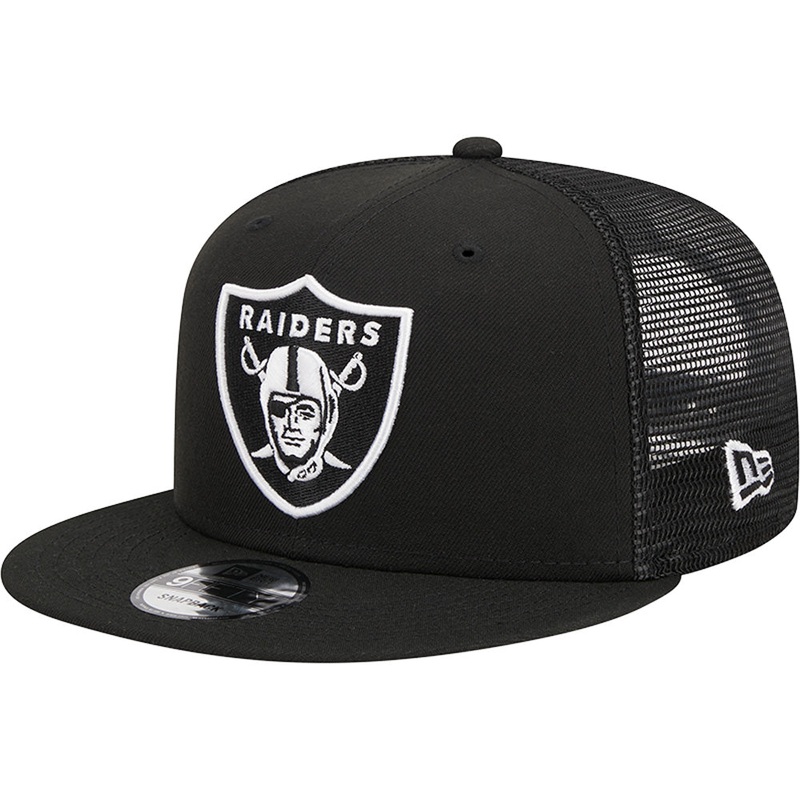 NFL Las Vegas Raiders New Era Black & White Trucker 9FIFTY Snapback Hat