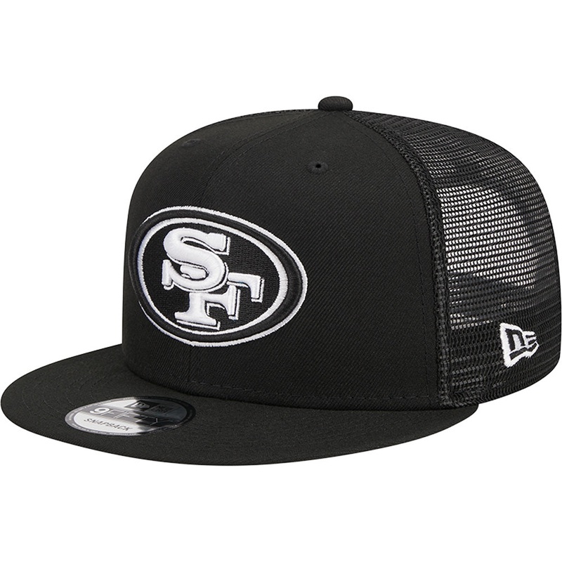 NFL San Francisco 49ers New Era Black & White Trucker 9FIFTY Snapback Hat