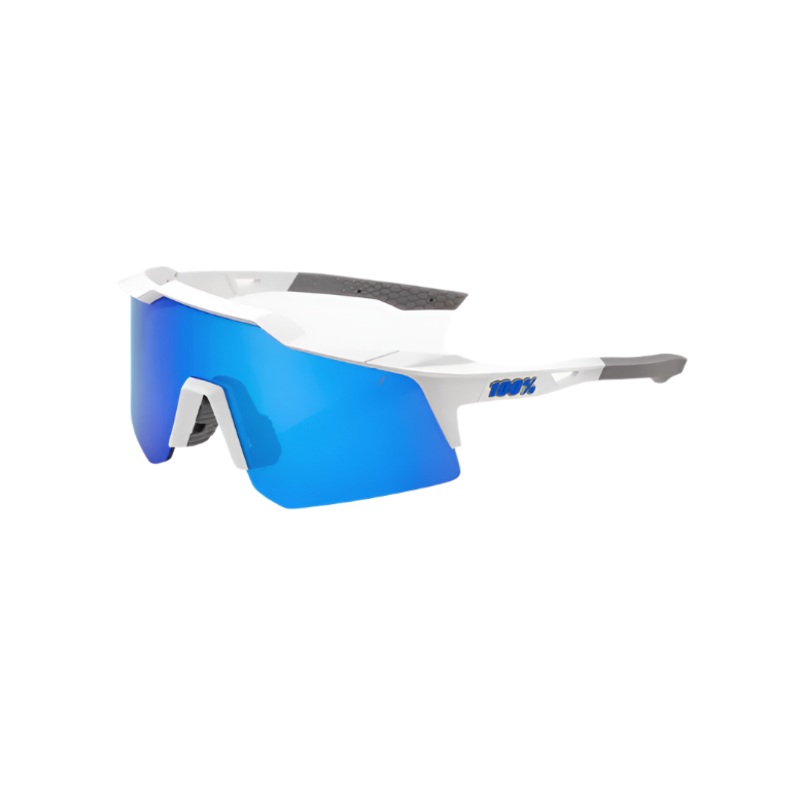 100% SPEEDCRAFT XS Matte White – Blue Multilayer Mirror Lens – 60009-00001