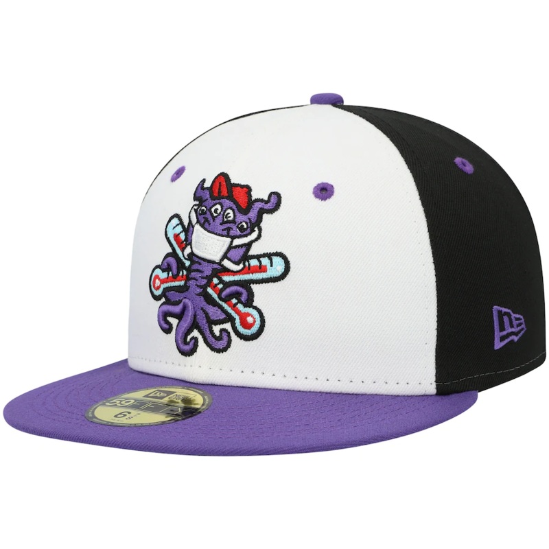 New Era Memphis Redbirds White/Black/Purple Theme Night 59FIFTY Fitted Hat