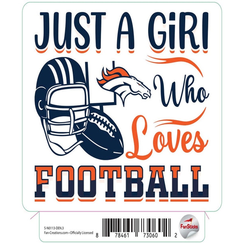 NFL Denver Broncos Fan Creations Just a Girl Sticker