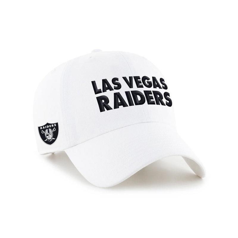 NFL Las Vegas Raiders ’47 Script Clean Up Adjustable Hat – White Hat