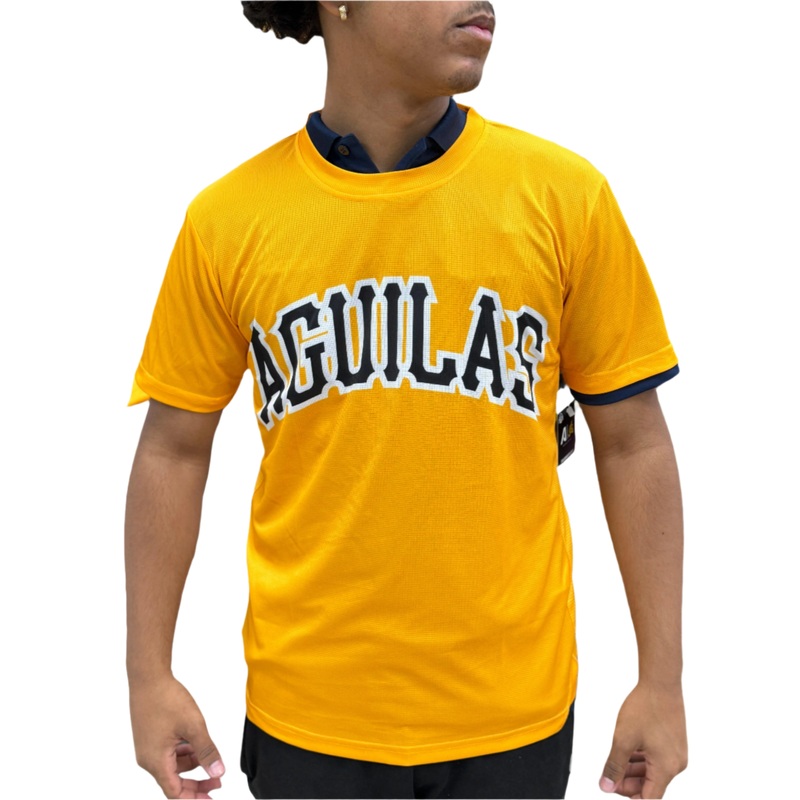 OFFICIAL – Aguilas Cibaenas Yellow T-Shirt – Front Chest Logo